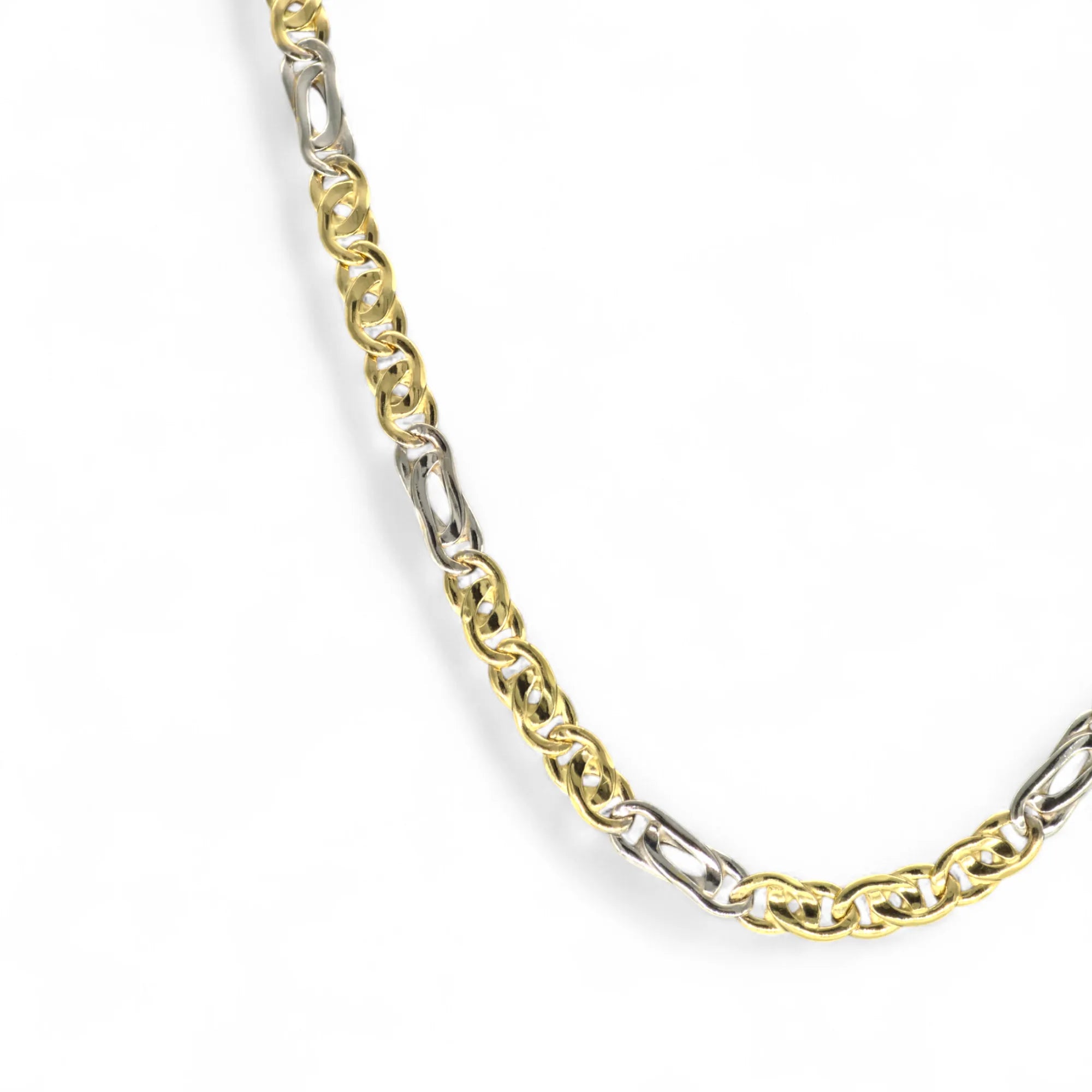Collana uomo in oro 18kt catena bicolore