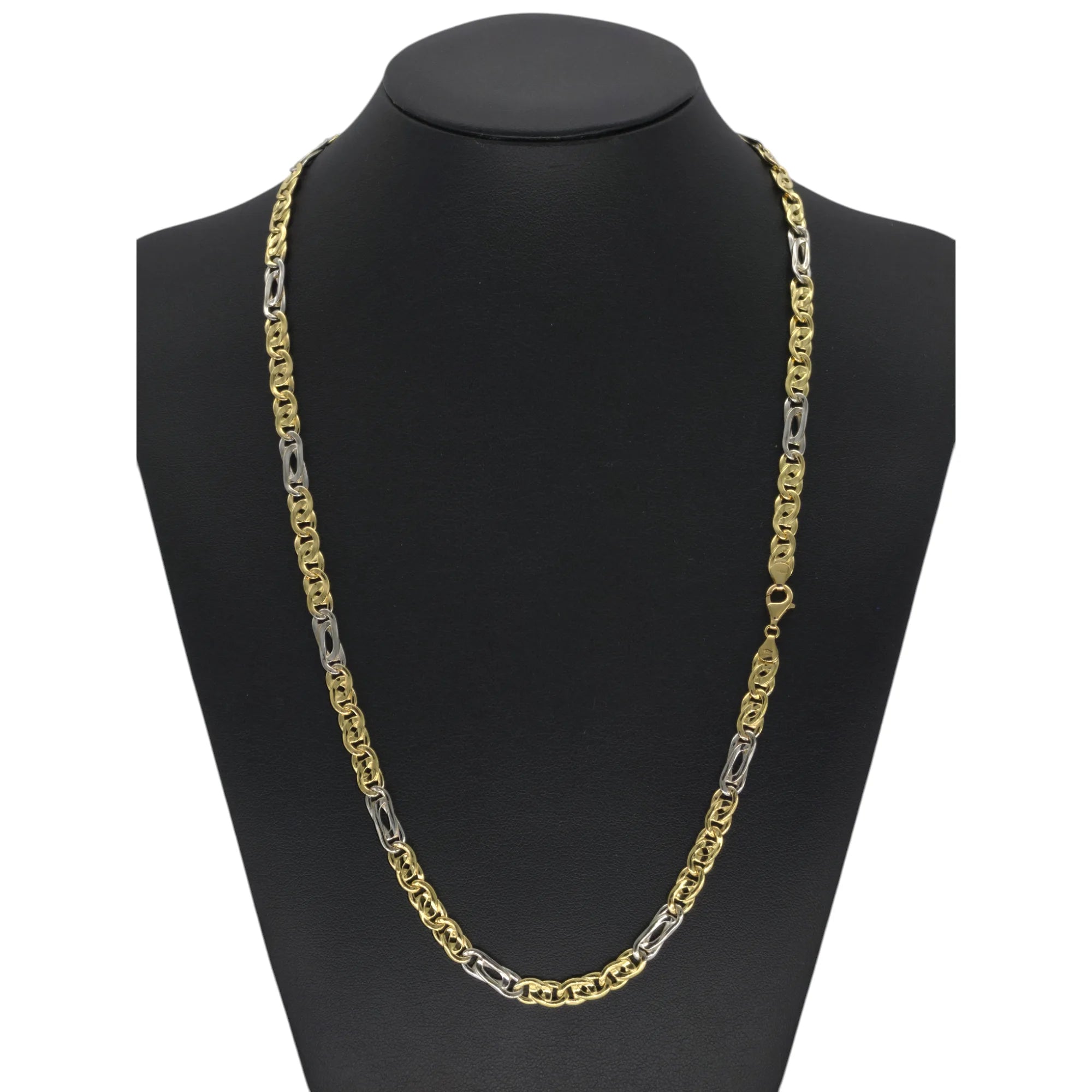 Collana uomo in oro 18kt catena bicolore
