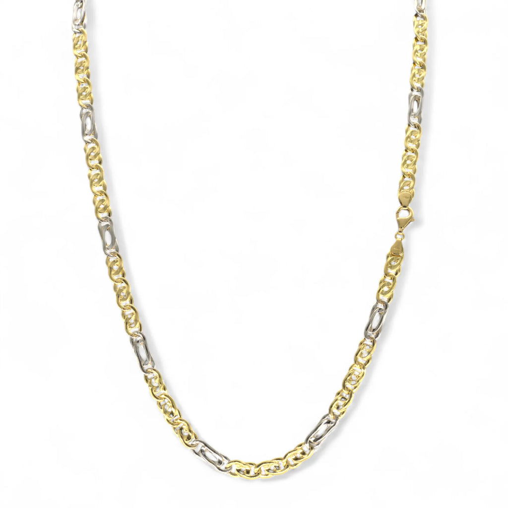 Collana uomo in oro 18kt catena bicolore