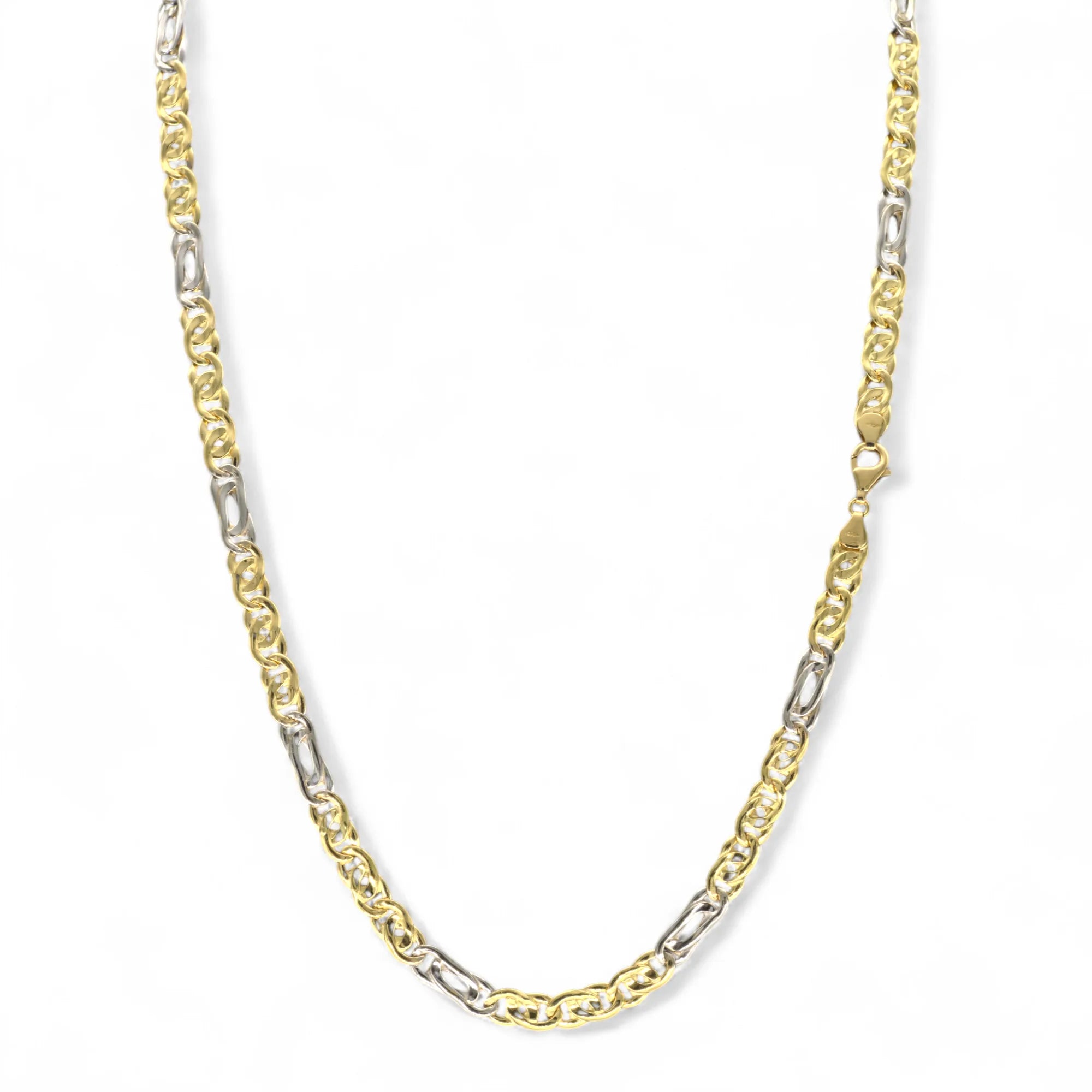 Collana uomo in oro 18kt catena bicolore