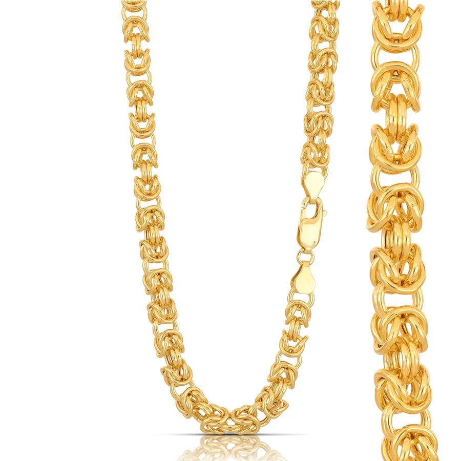 Collana uomo in oro giallo 18kt maglia Bizantina
