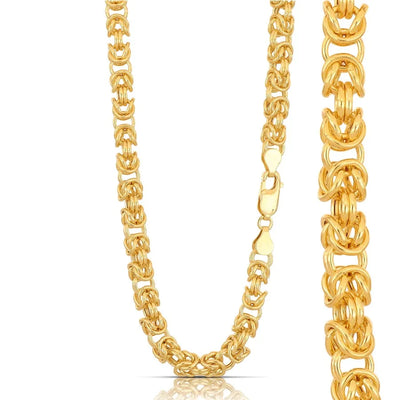 Collier homme en or jaune 18 carats maille Byzantine