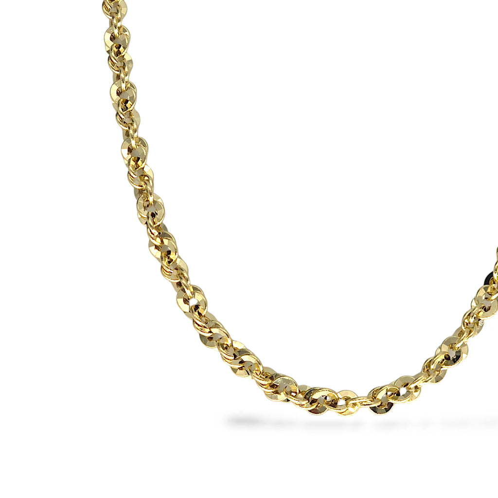 Collana uomo in oro giallo 18kt stile america 60 cm