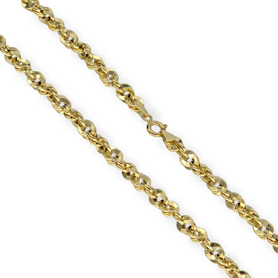 Collier homme en or jaune 18 carats style américain 60 cm