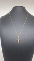 Collana veneziana 50 cm con croce in oro giallo 18 kt