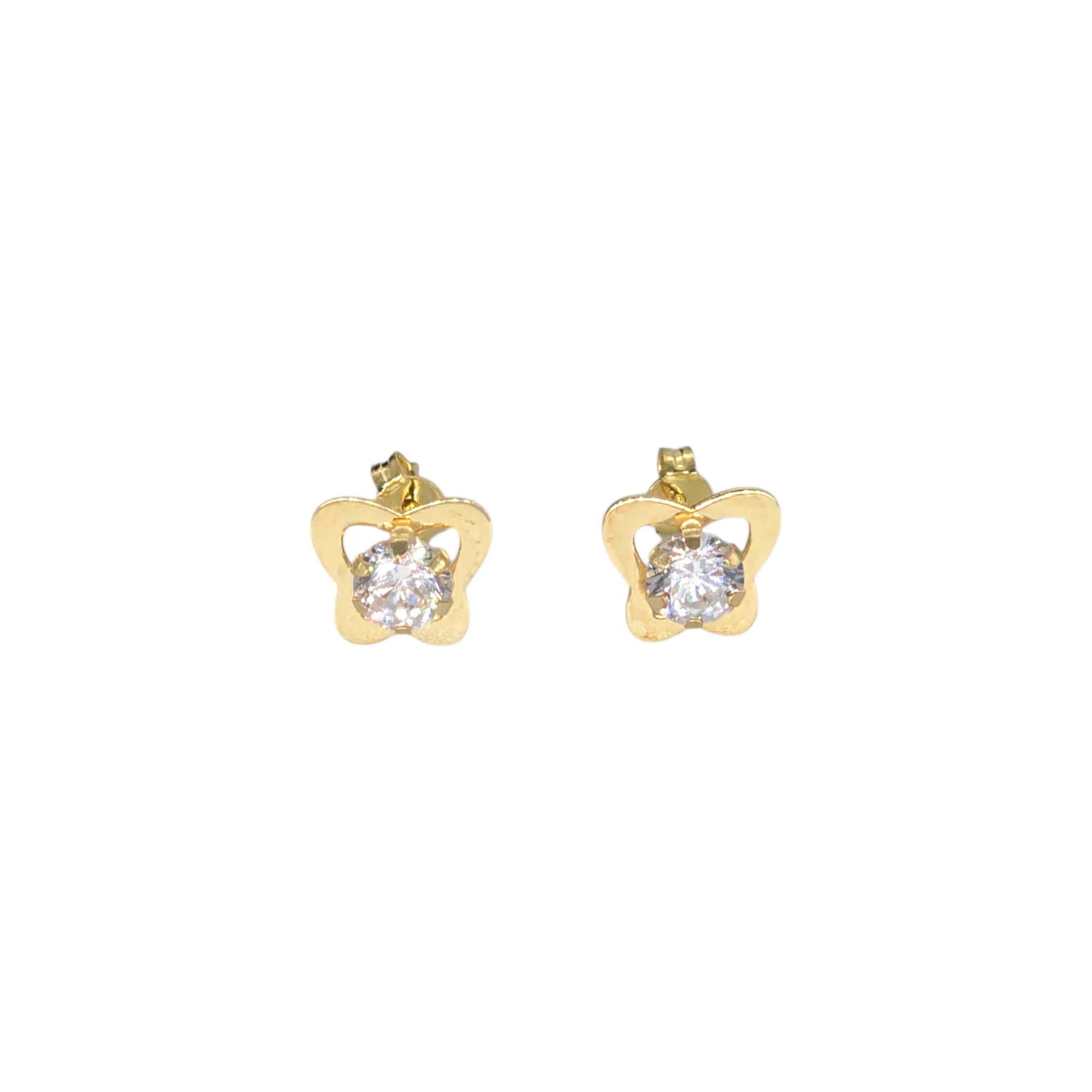 Completo donna / bambina collana e orecchini farfallina in oro giallo 18 kt