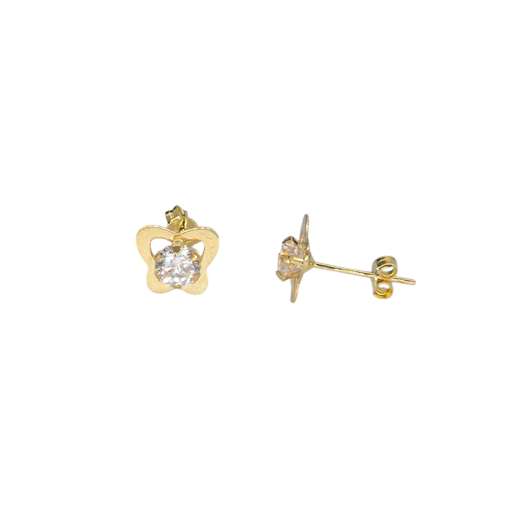 Completo donna / bambina collana e orecchini farfallina in oro giallo 18 kt