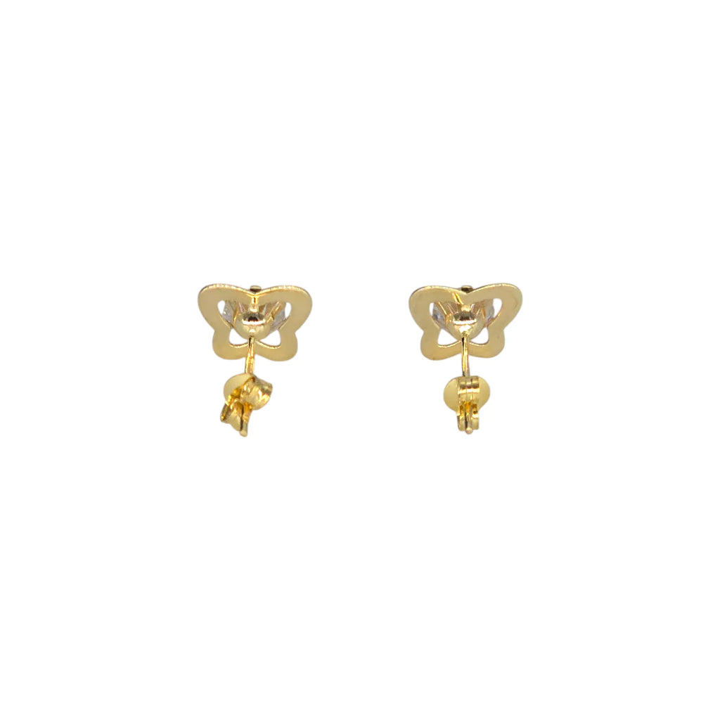 Completo donna / bambina collana e orecchini farfallina in oro giallo 18 kt