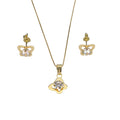Completo donna / bambina collana e orecchini farfallina in oro giallo 18 kt