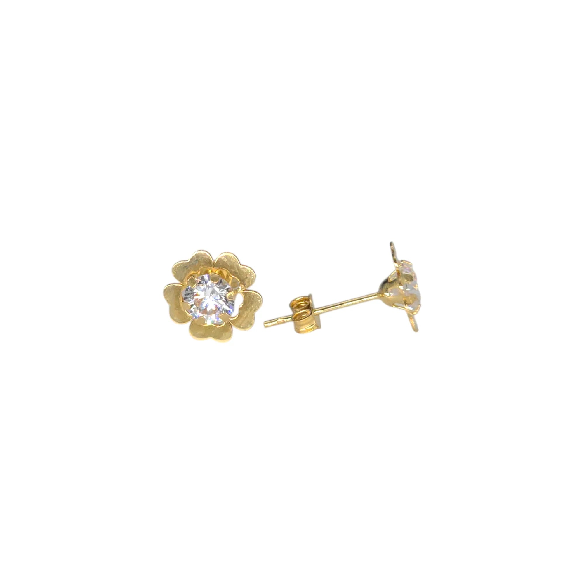 Completo donna collana e orecchini fiore in oro giallo 18 kt