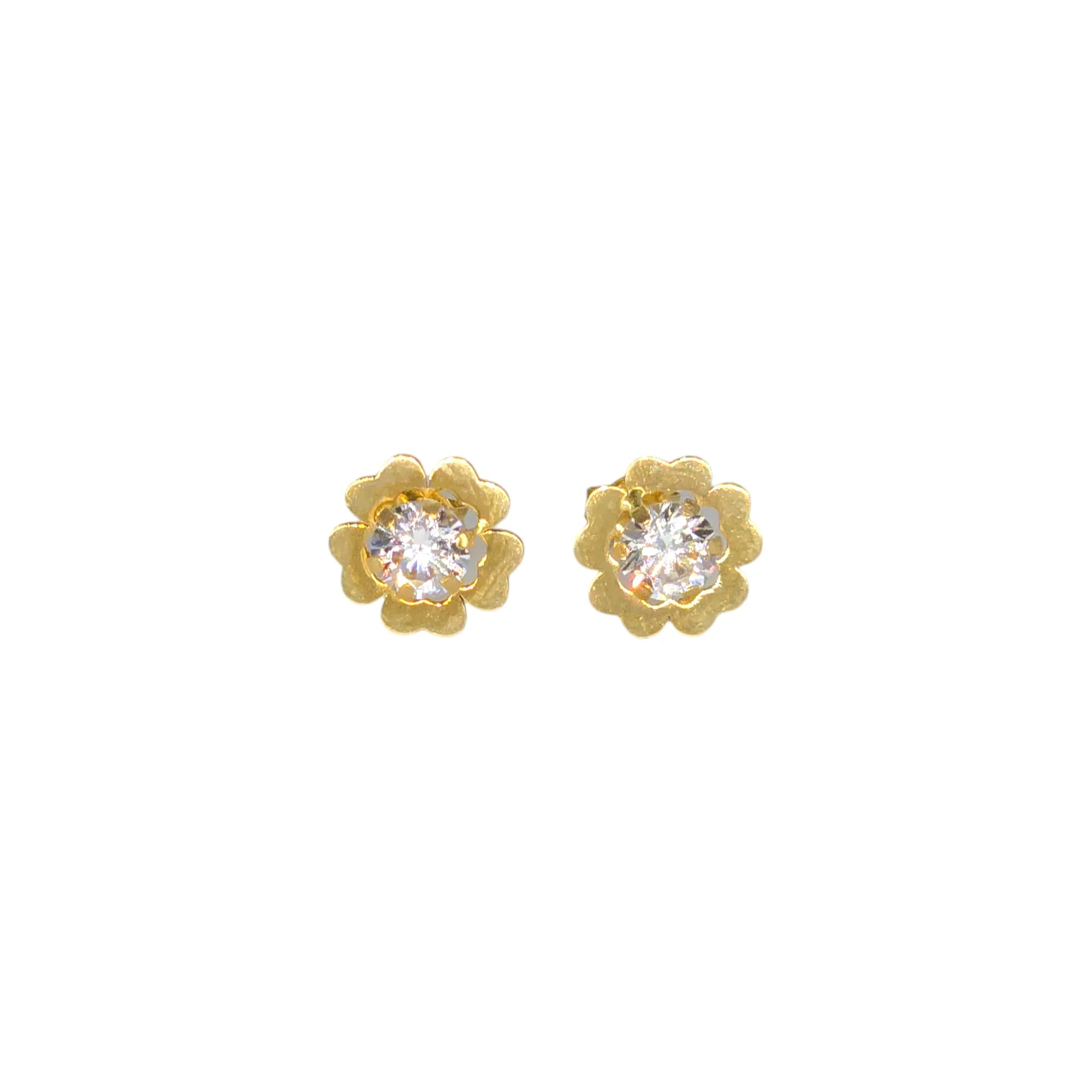 Completo donna collana e orecchini fiore in oro giallo 18 kt