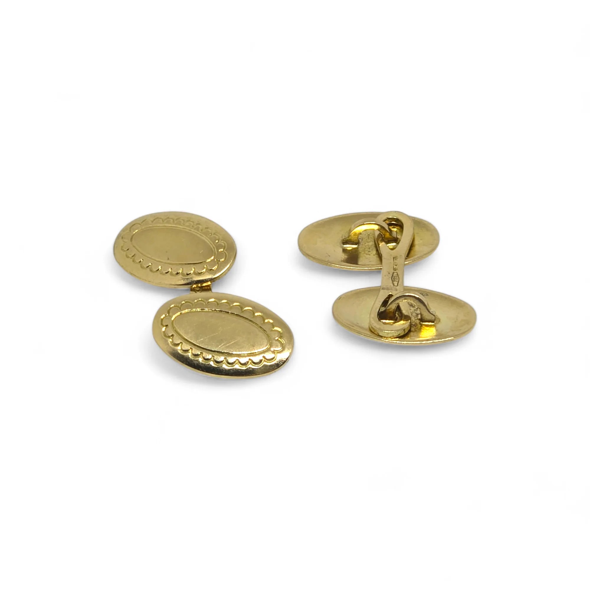 Coppia di Gemelli Uomo in oro 18ct design ovale