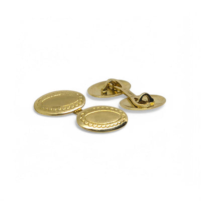 Paar Manschettenknöpfe, Herren, 18 Karat Gold, ovales Design