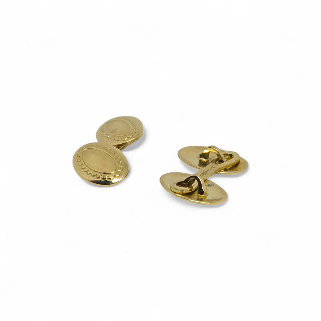 Coppia di Gemelli Uomo in oro 18ct design ovale