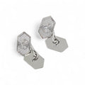 Coppia di Gemelli Uomo in oro bianco 18ct design con dettagli cesellati