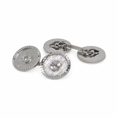 Paar Manschettenknöpfe für Herren aus 18 Karat Weißgold, elegantes Design