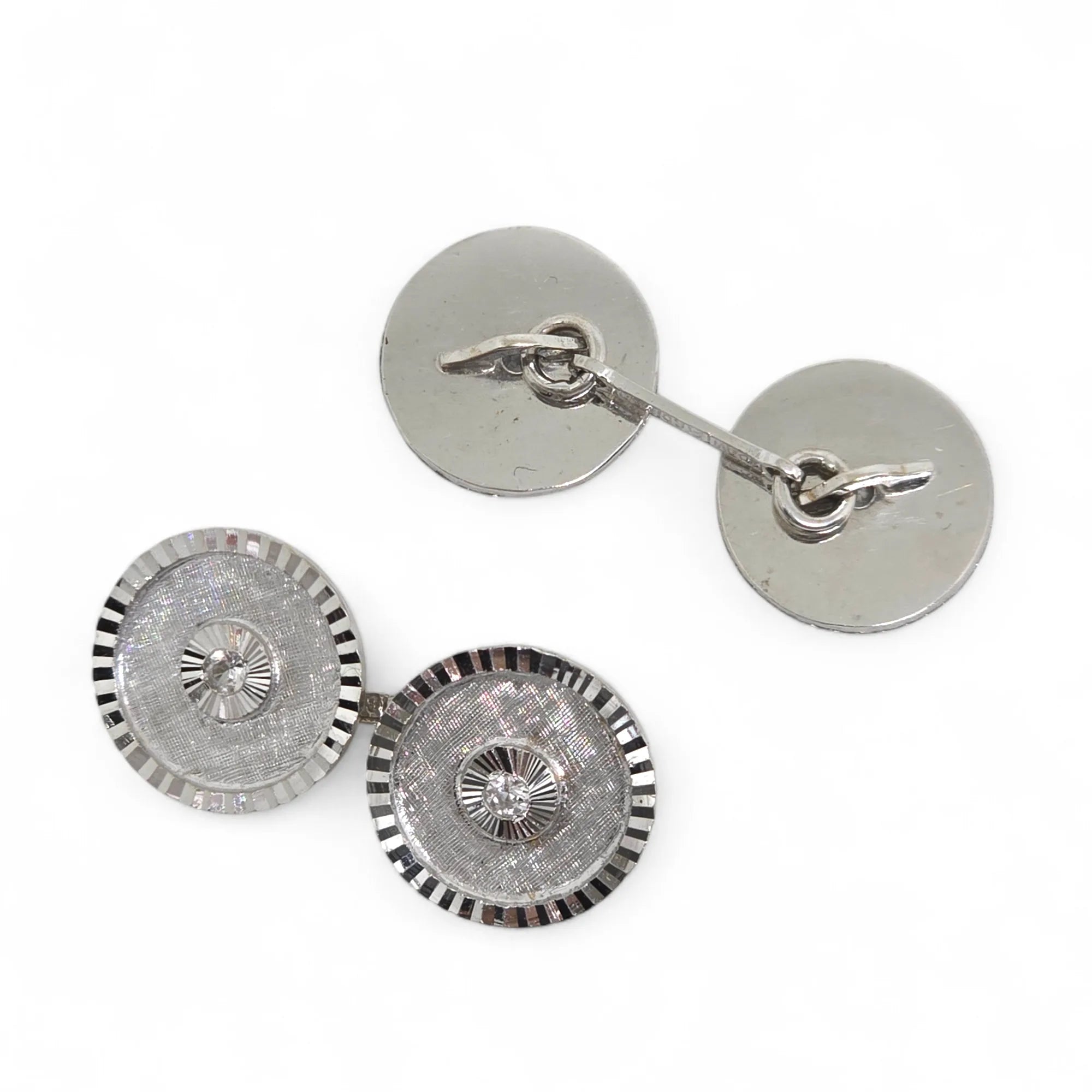 Coppia di Gemelli Uomo in oro bianco 18ct design elegante