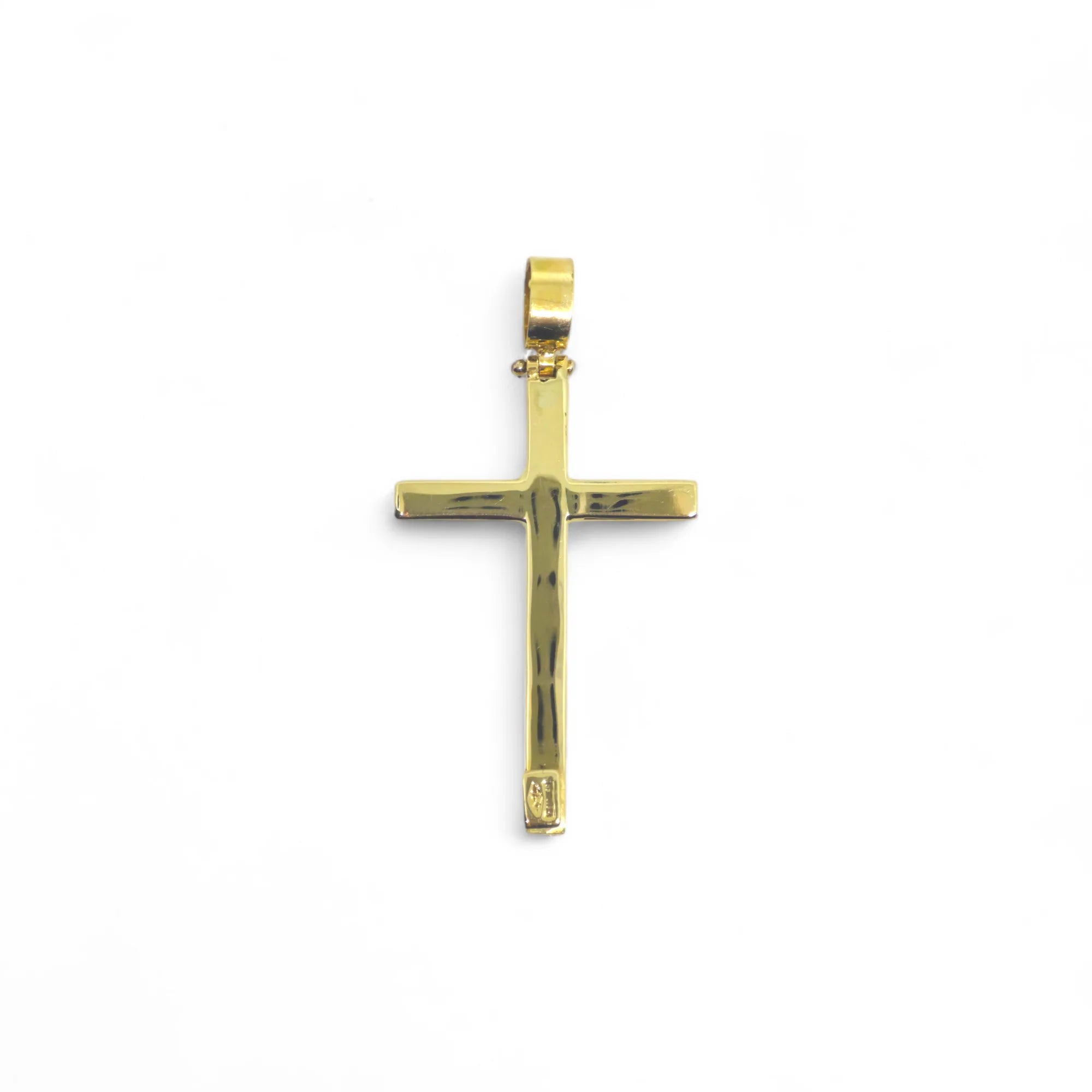 Croce classica in oro bicolore 18 carati
