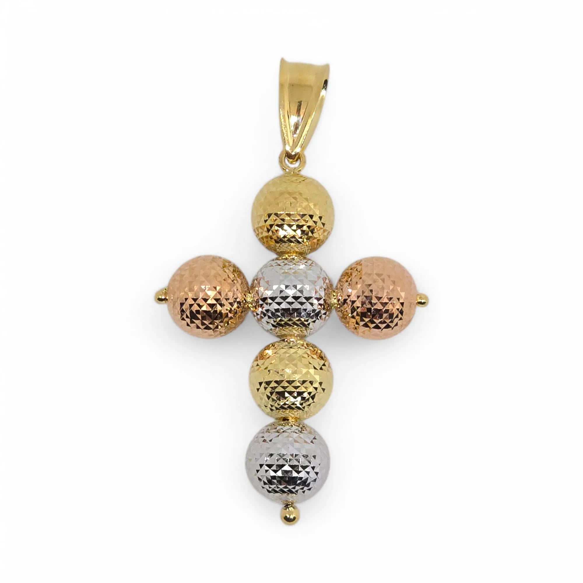 Kreuz aus 18 Karat 750er Gold, dreifarbig, Eleganz und Symbolik