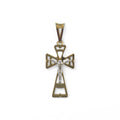 Kreuz in 18 Karat Gelbgold mit Korpus in Weißgold