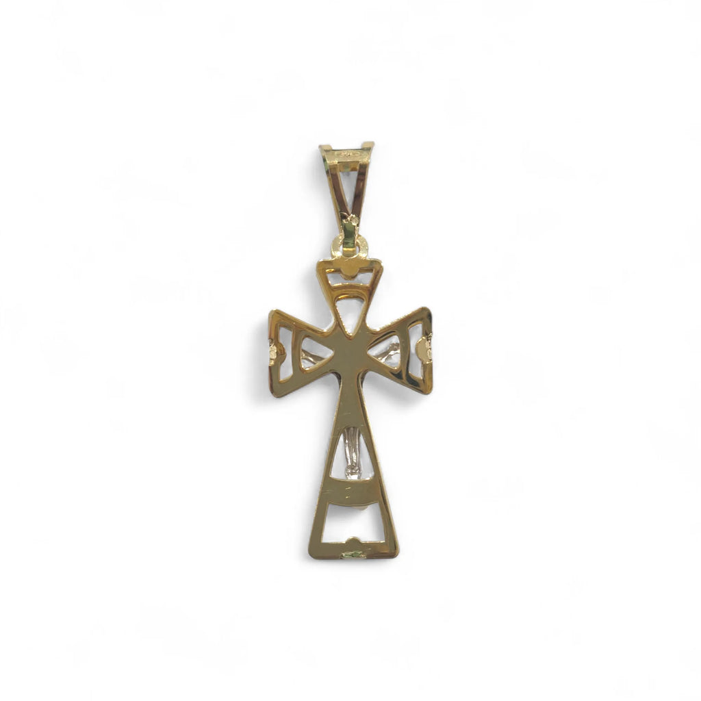 Kreuz in 18 Karat Gelbgold mit Korpus in Weißgold