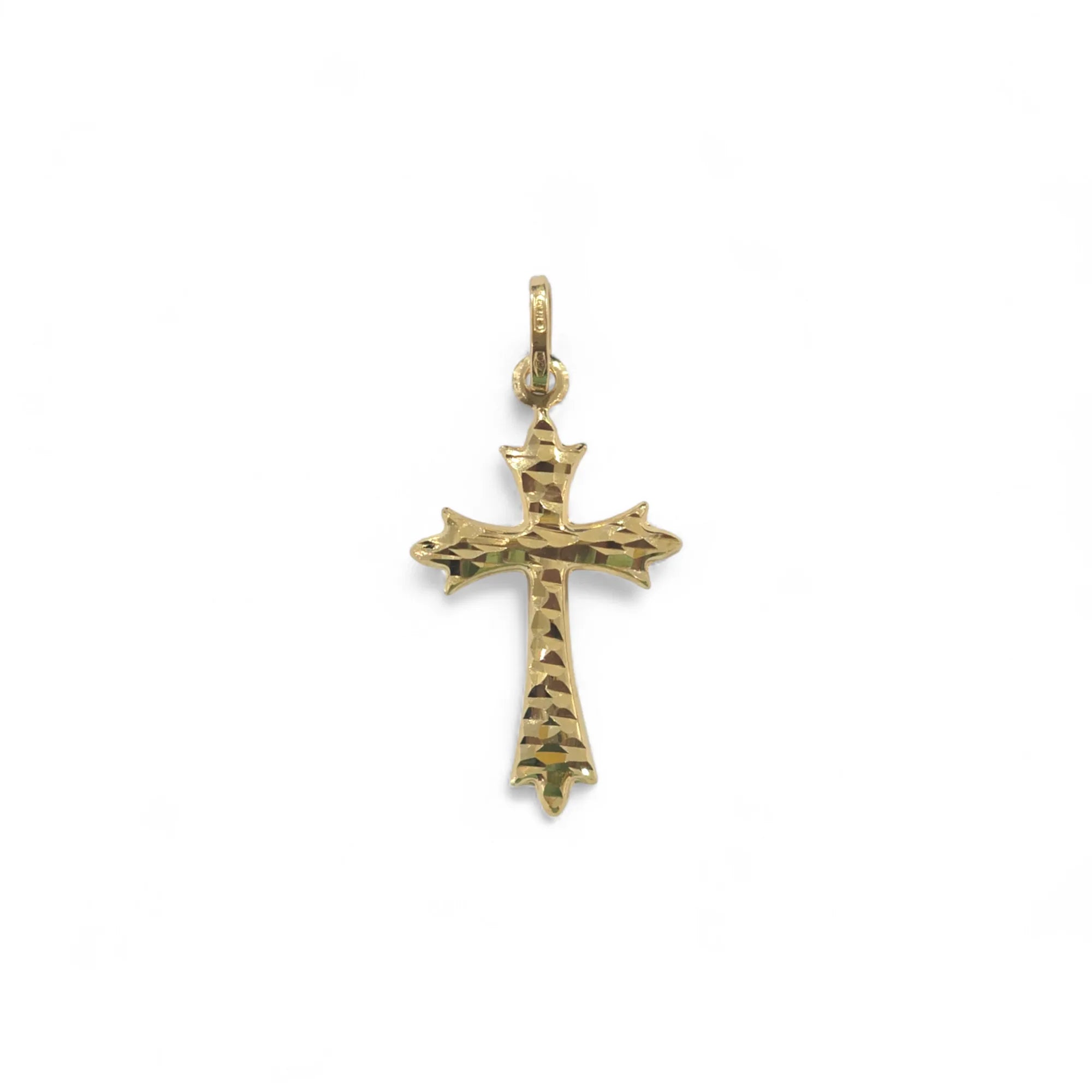 Croce in Oro Giallo 18kt gotica lavorata