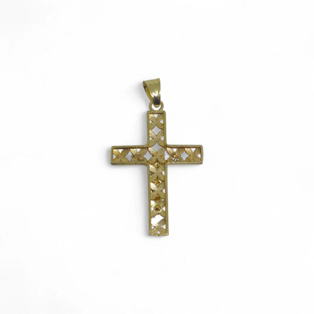 Croce in oro 18 carati stile moderno con cristo