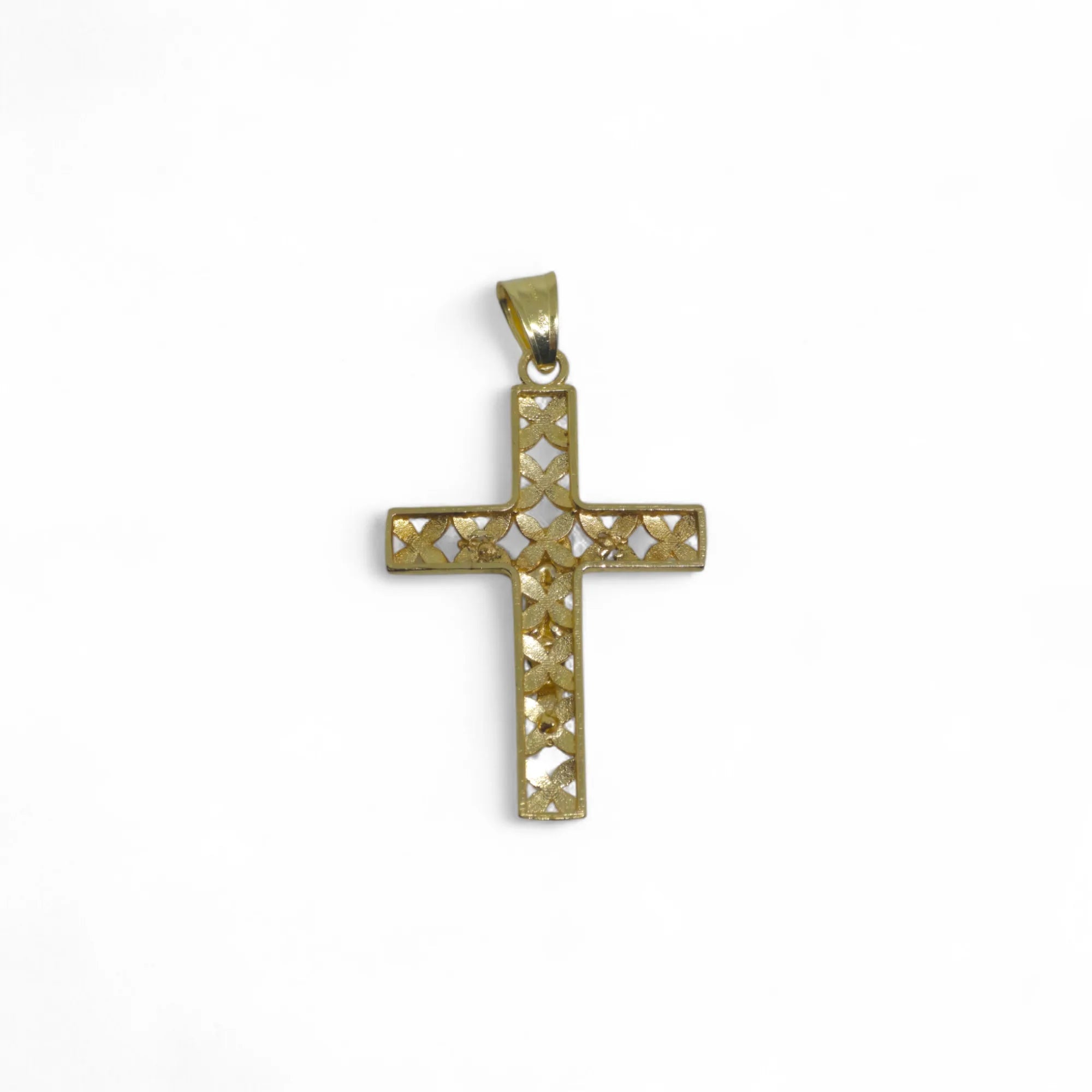 Croce in oro 18 carati stile moderno con cristo