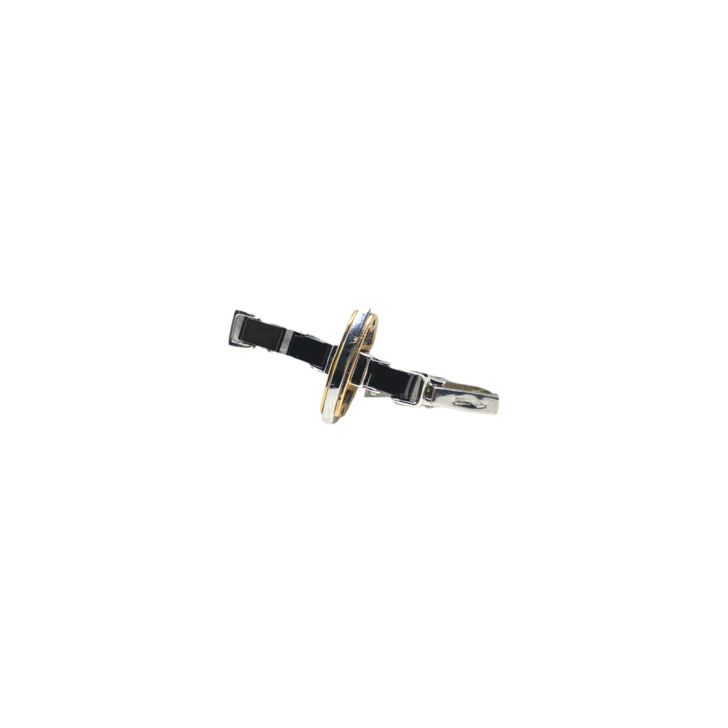 Croce in oro bianco 18 kt ceramica nera e diamanti