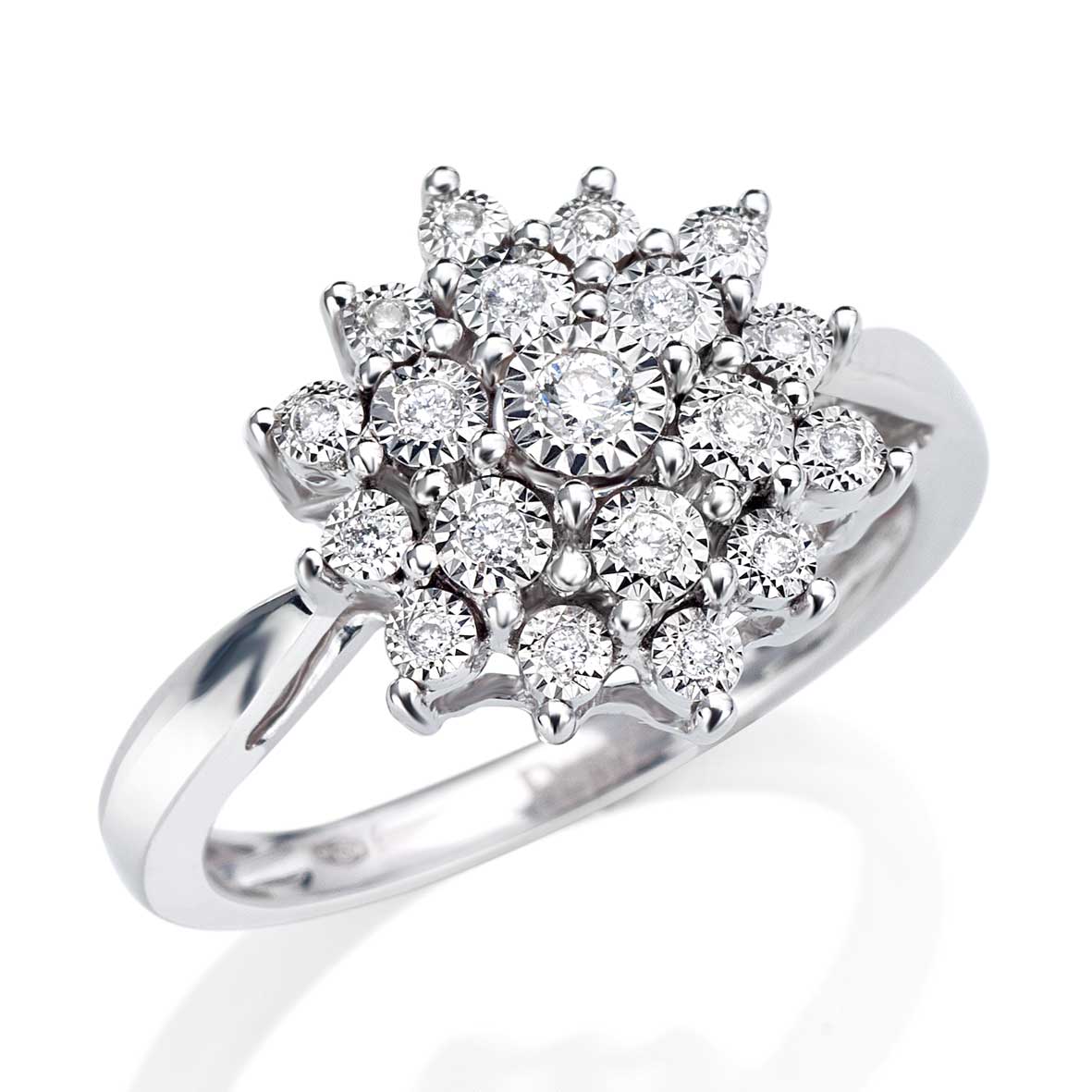 Anello donna Marchio Donnaoro in oro bianco con dischetti diamantati dfaf3585.014