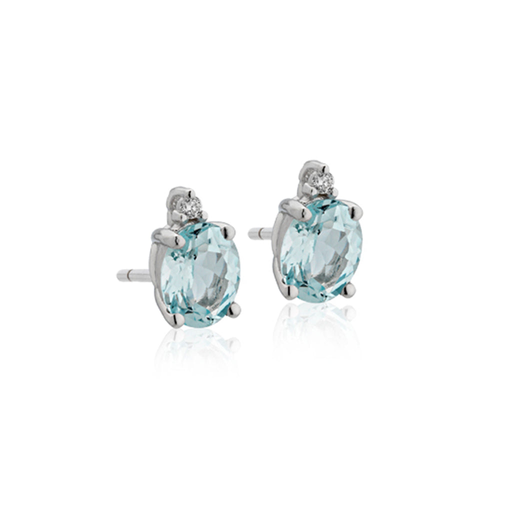 Orecchini Donnaoro oro bianco acquamarina e diamanti dhoa7185.004