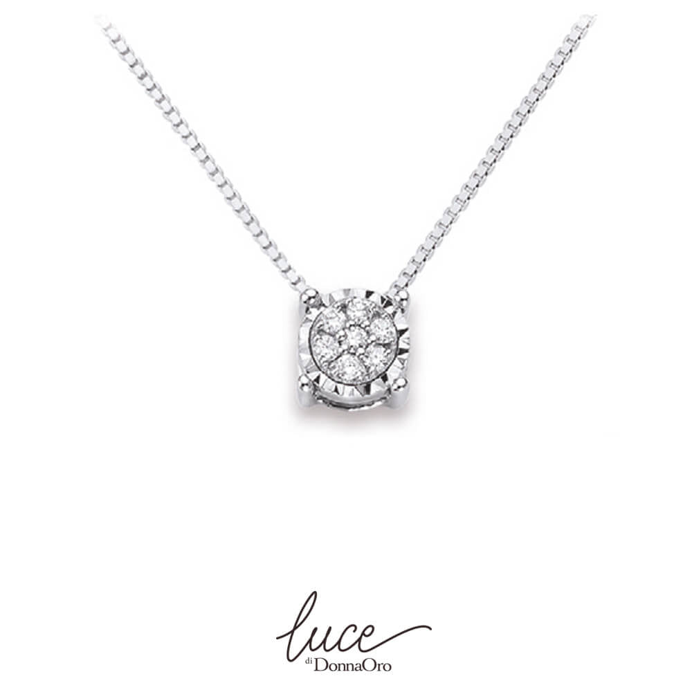Collana donna oro bianco e diamanti Donnaoro luce dhpf8501.007