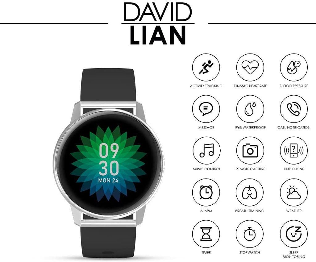 David Lian - Parigi Smartwatch uomo con cinturino in Silicone DL105