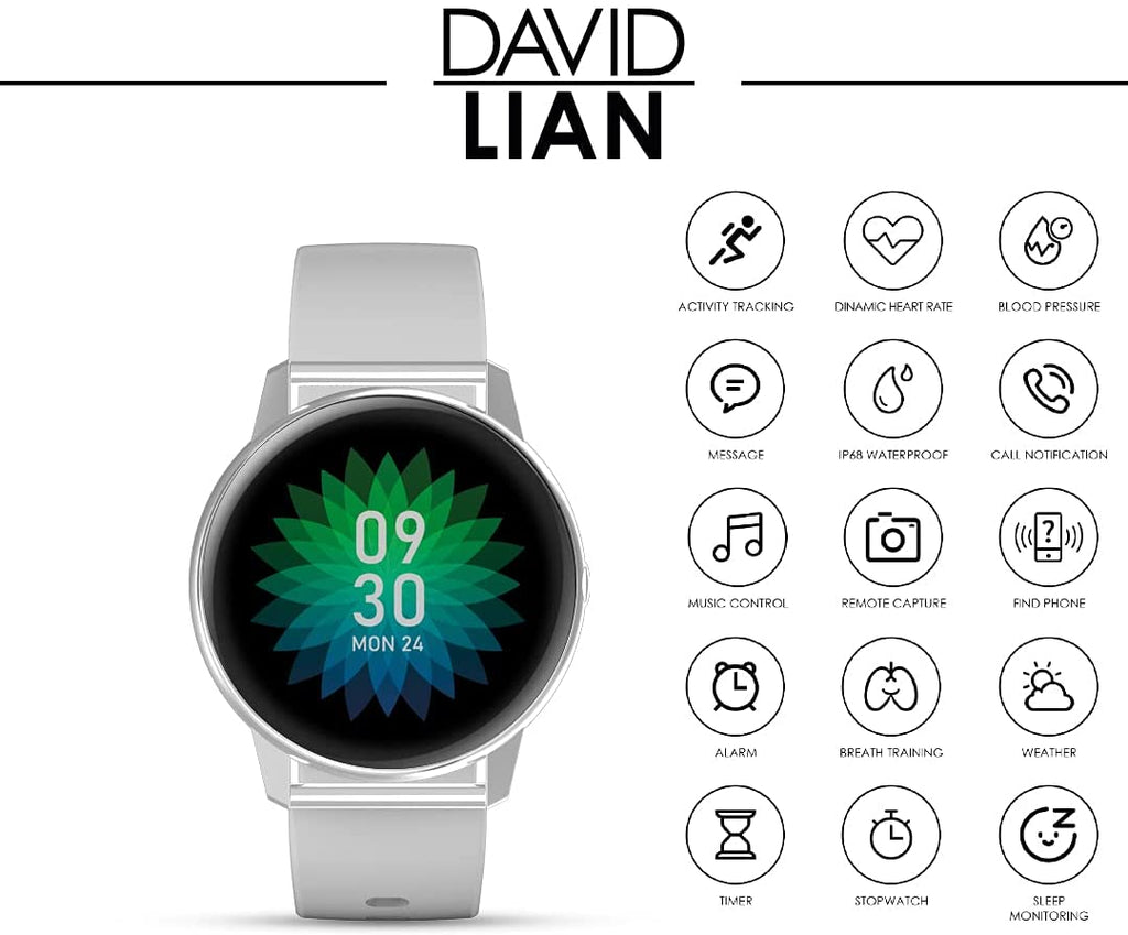 David Lian - Parigi Smartwatch uomo con cinturino in Silicone DL107