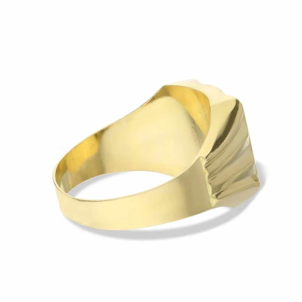 Anello a scudo rettangolare da Uomo in Oro 18 Carati