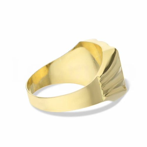 Anello a scudo rettangolare da Uomo in Oro 18 Carati