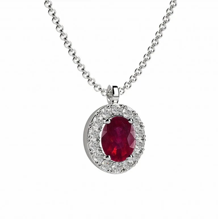 Collana Girogola in Oro 18KT Bianco con Rubino - Nardelli Elli’s EL0344R