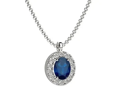 Collana Girogola in Oro 18KT Bianco con Zaffiro - Nardelli Elli’s EL0344Z