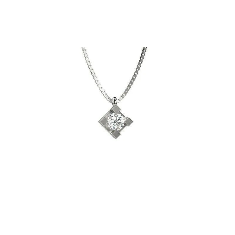 Collana punto luce in Oro 18KT Bianco con Diamante - Nardelli Elli’s EL026309