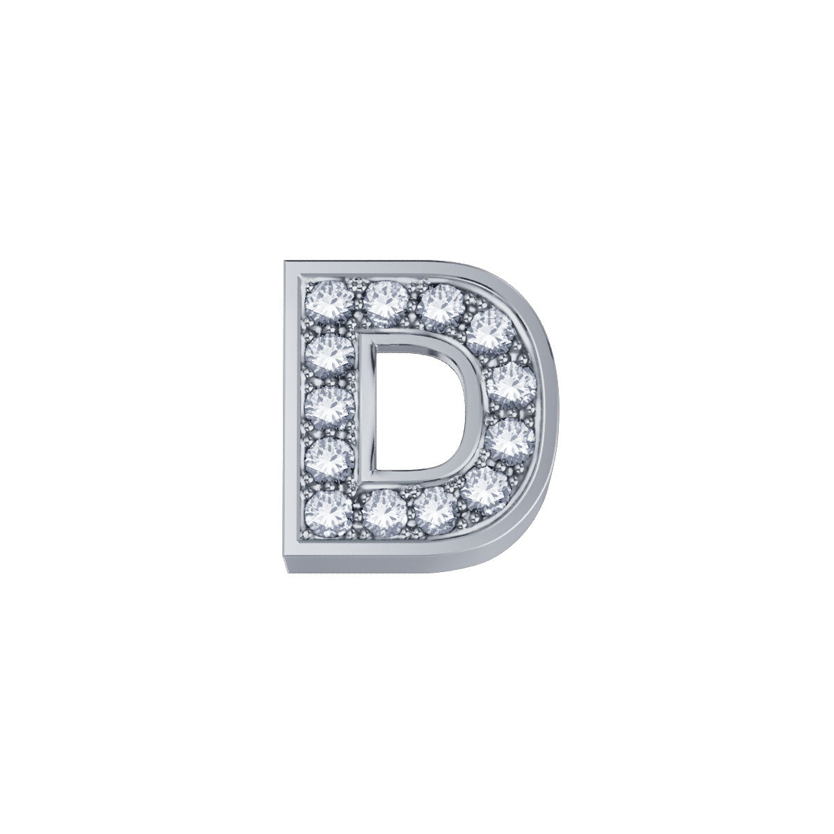 Elements charm unisex lettera D oro bianco e diamanti DCHF3319d.002