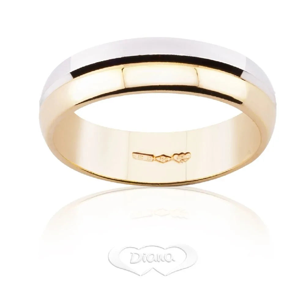Fede bicolore oro 18 kt bicolore giallo e bianco (FDB4M6BC)