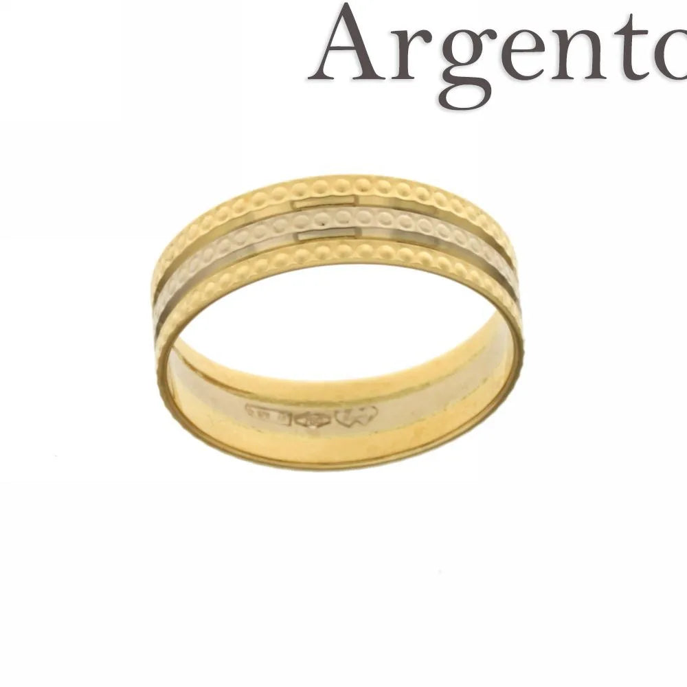 Gepunkteter Unisex-Ring aus 925er Silber, weiß vergoldet und rosa