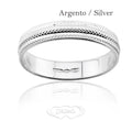 Fedina in argento 925 unisex lucida e satinata con bordi smussati FD189 M4 B
