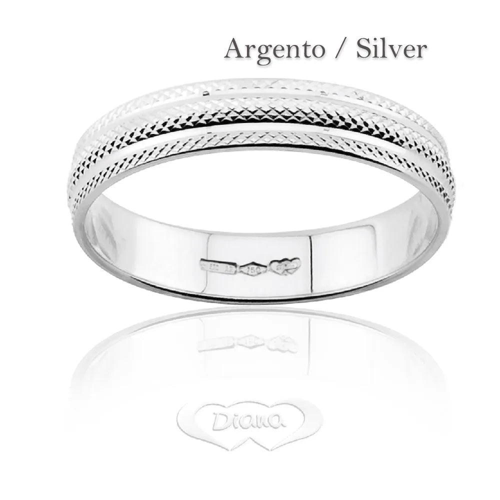 Fedina in argento 925 unisex lucida e satinata con bordi smussati FD189 M4 B