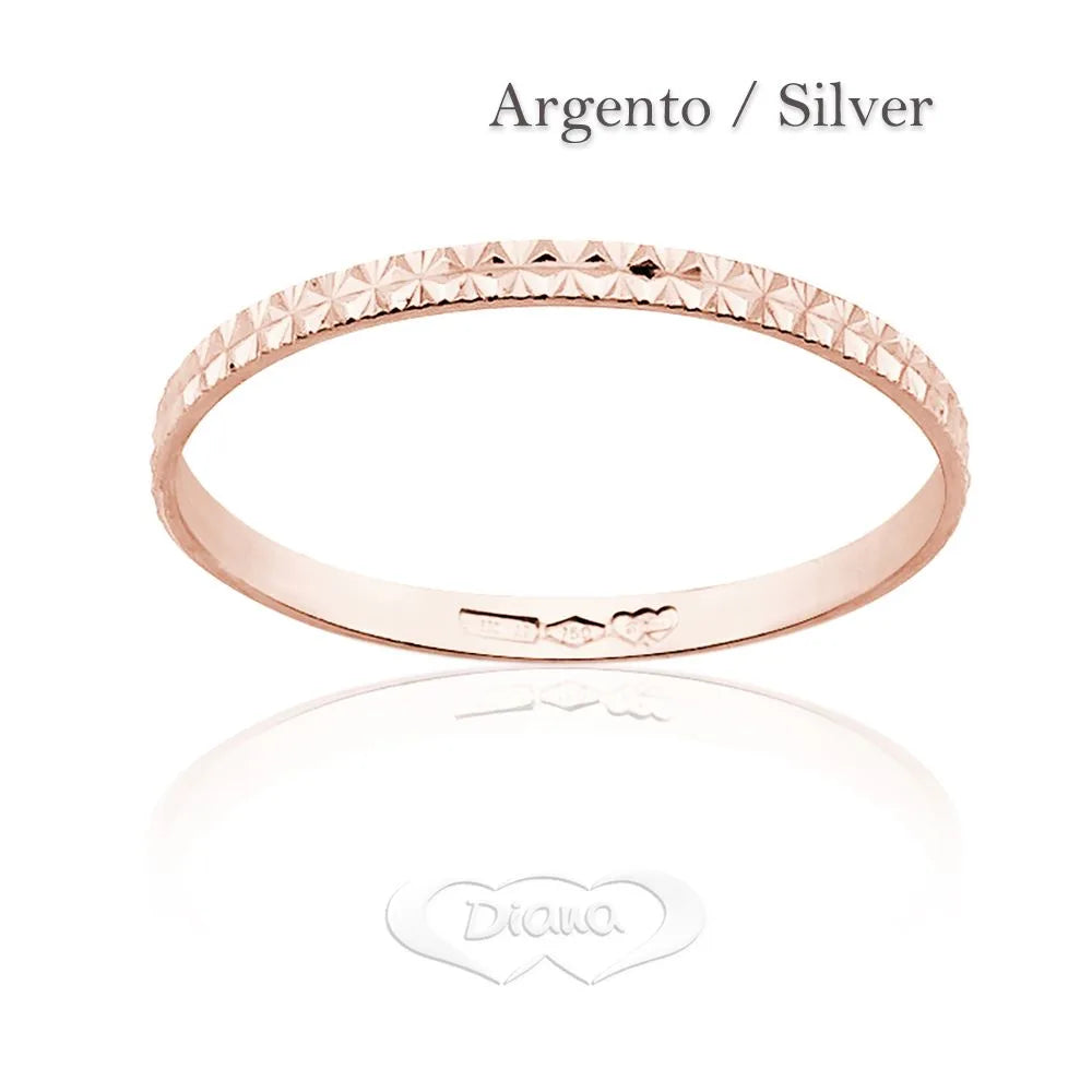 Fedina in argento 925 unisex sfaccettata tipo neve FD100