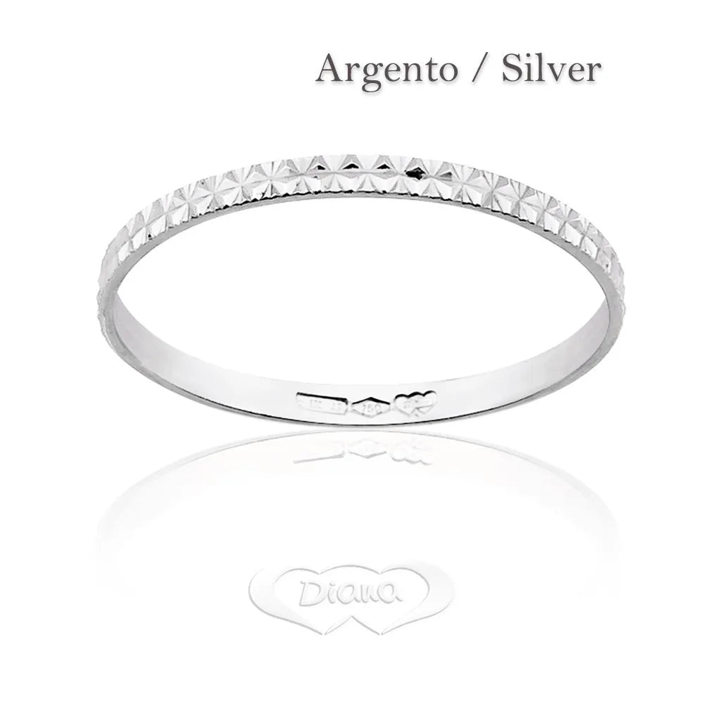 Fedina in argento 925 unisex sfaccettata tipo neve FD100