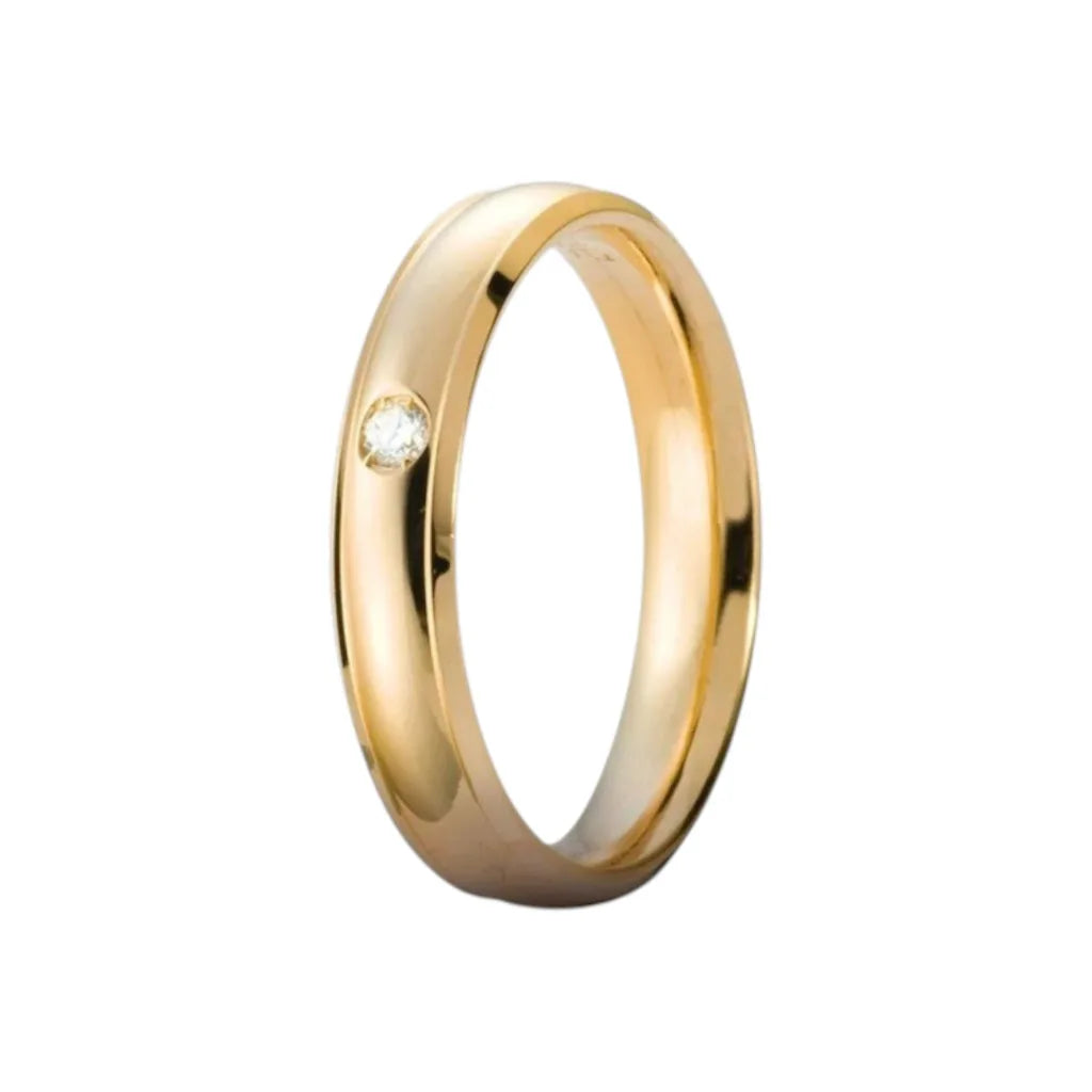 9-karätiger Gelbgoldring Modell Orion mit Brillant