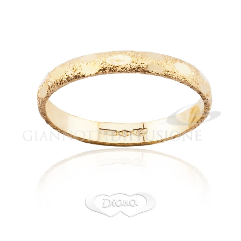 Glänzender und diamantierter Ring aus Gelbgold (FDS38L2OG) - Breite 0,30 cm