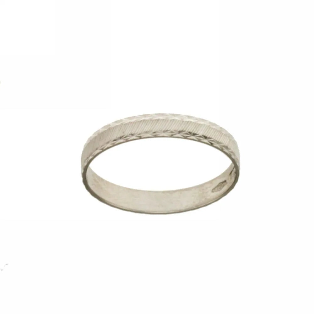 Bandring, schmales Sternchenmodell, aus poliertem und satiniertem Weißgold, 1,20 g