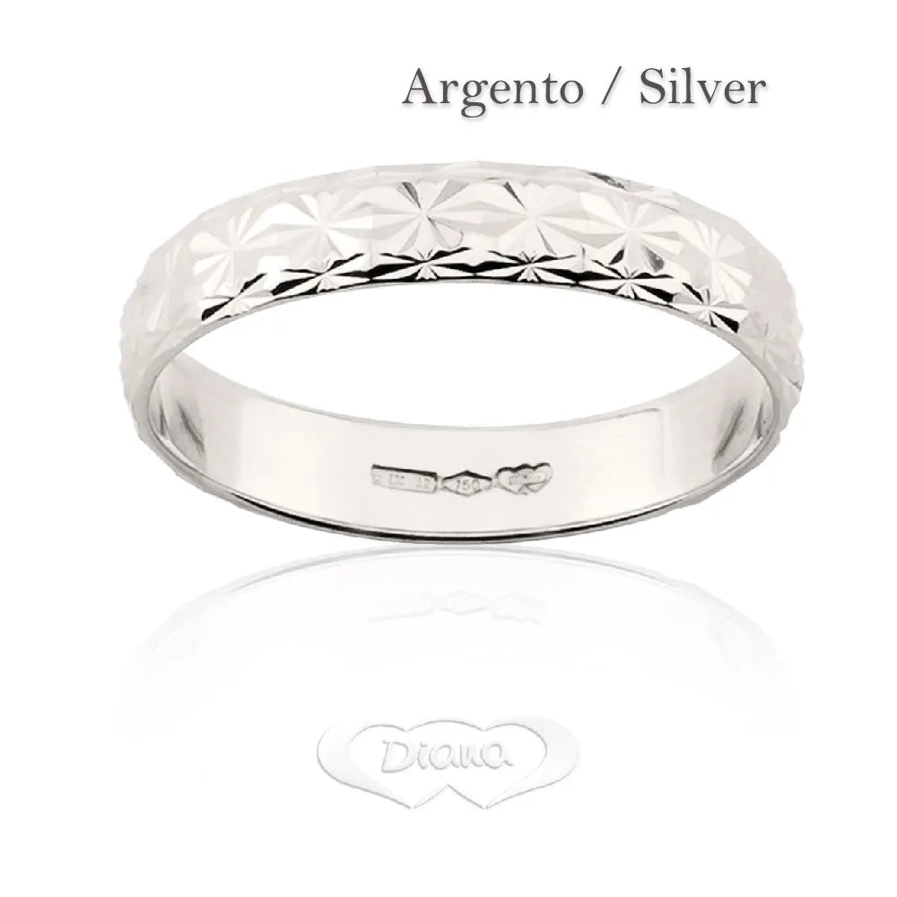 Fedina sfaccettata tipo neve in Argento 925 unisex FD185 M4 B